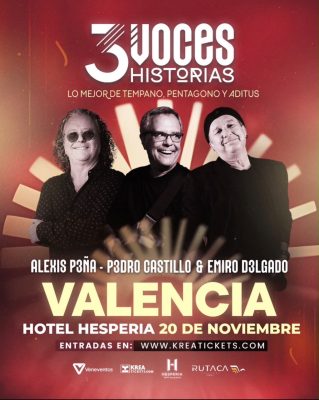 Concierto “Lo mejor de Témpano, Pentágono y Aditus” tiene nueva fecha en Valencia