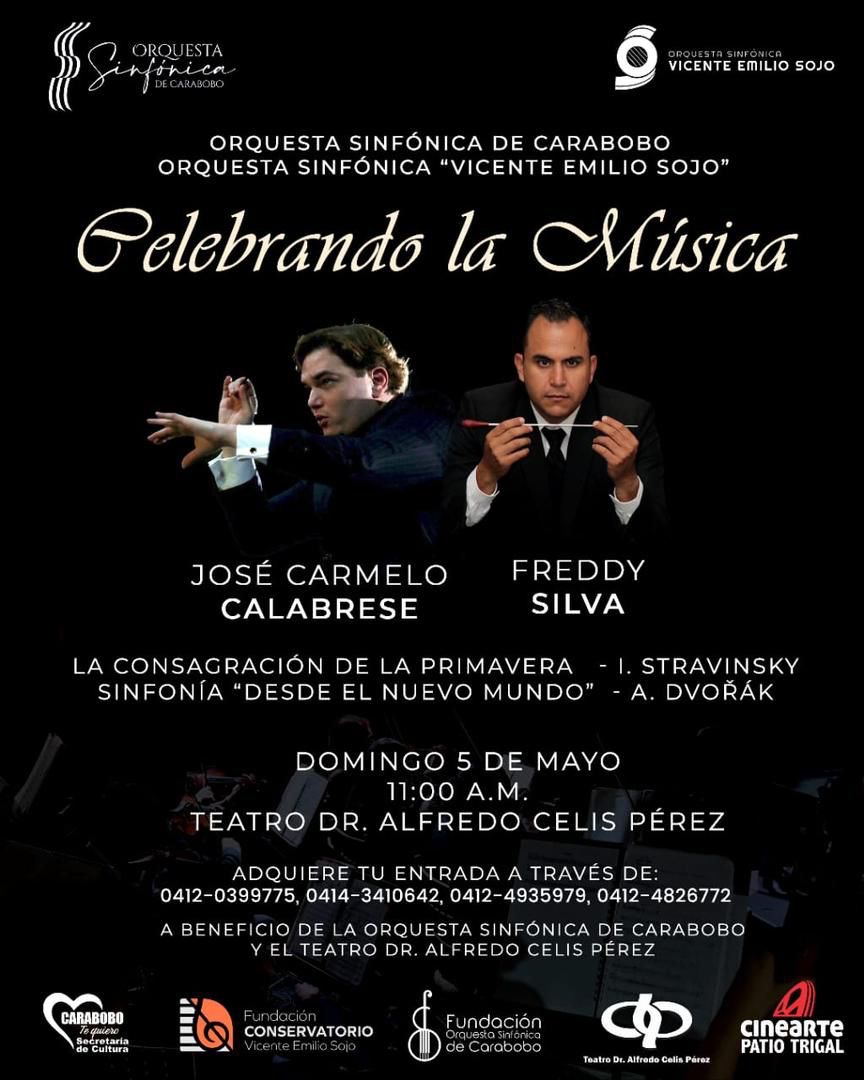 Gran concierto “Celebremos la música“este domingo 5 de mayo en el Teatro Dr.Celis Pérez