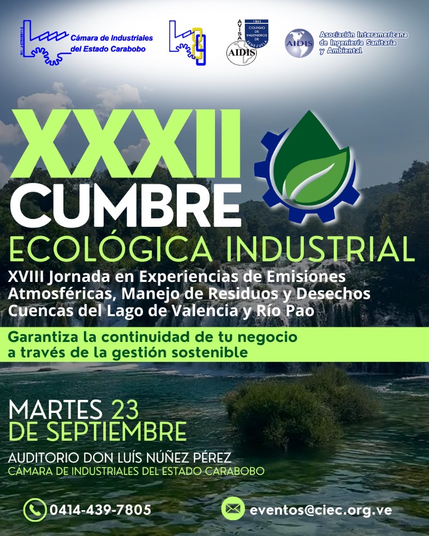 XXXII Cumbre Ecológica Industrial abordará sostenibilidad y aprovechamiento del Lago de Valencia